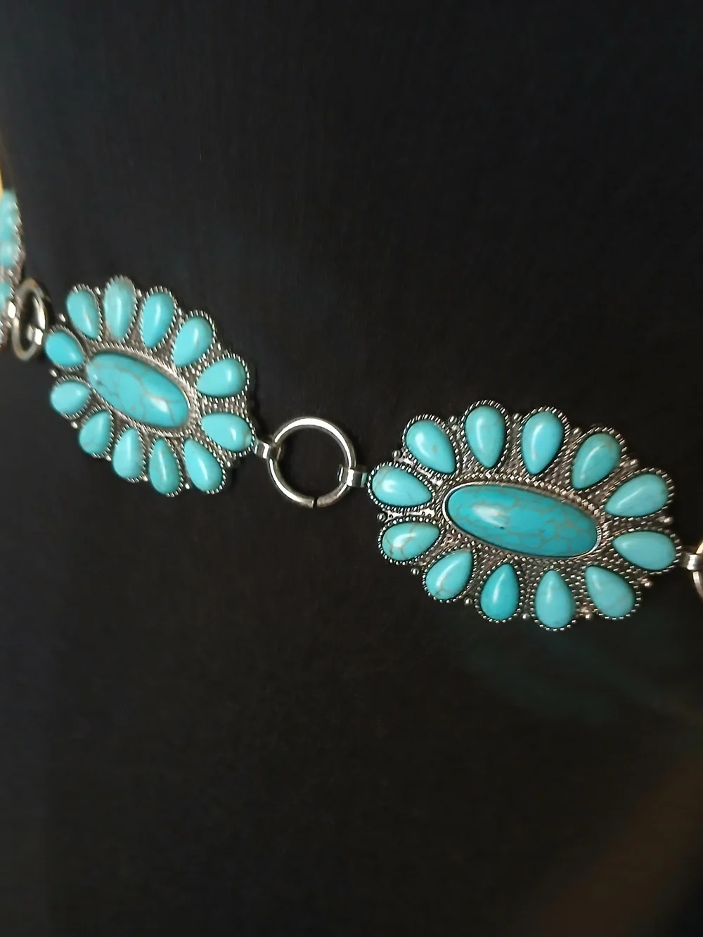 Turquoise Western Concho Chain Belt